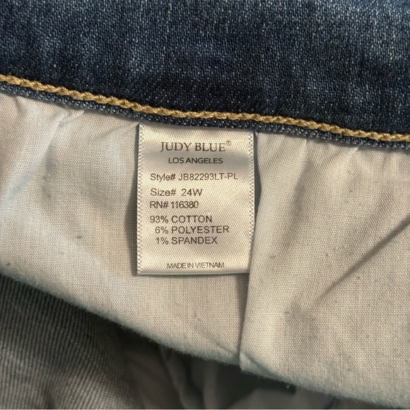 Judy Blue Size 24W Skinny Fit Distressed Bleach Splash Light Blue Jeans Stretch - Picture 7 of 14